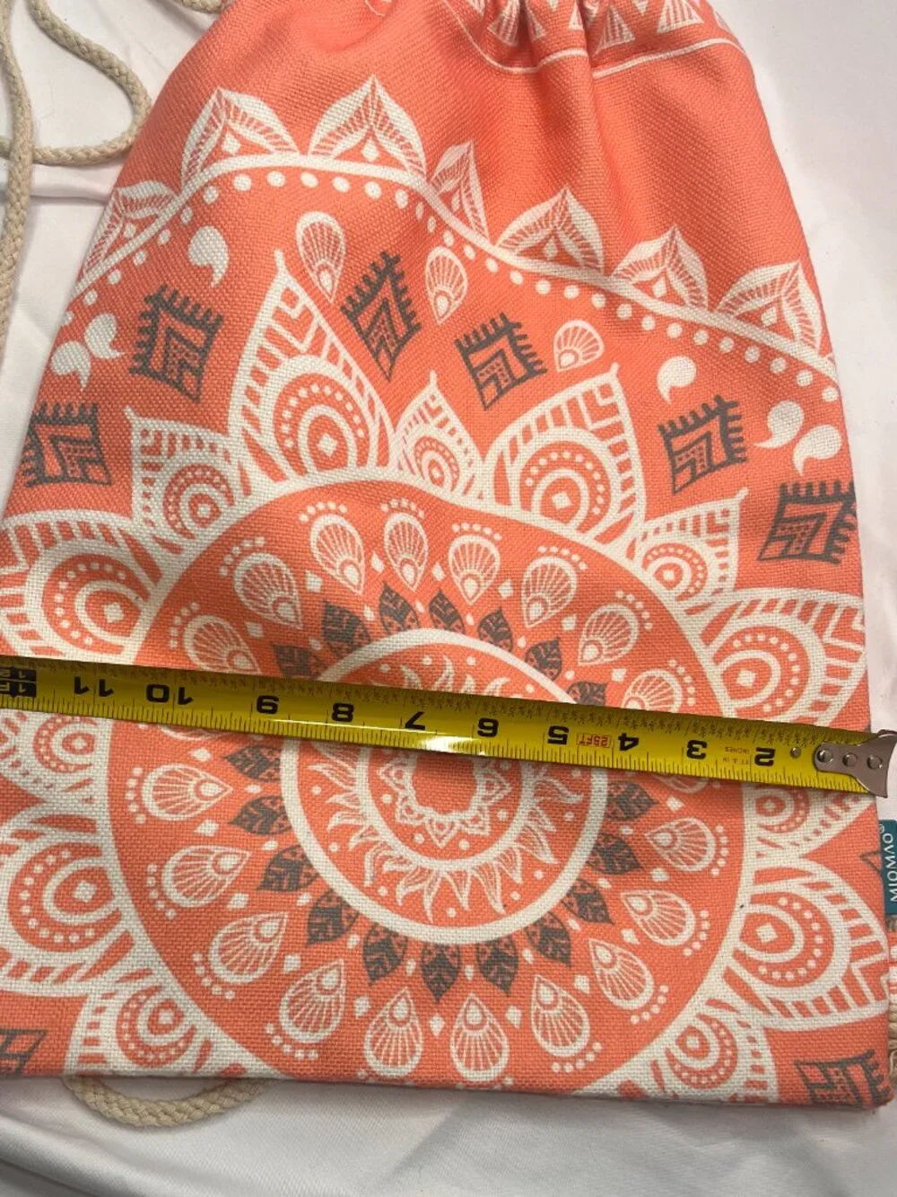 Miomao Orange Mandala Drawstring Backpack Boho Cinch Sack Bag
